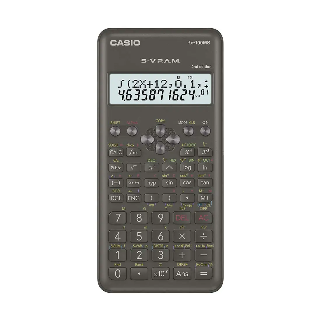 Casio Fx-100Ms 2Nd Gen Non-Programmable Scientific Calculator, 300 Functions And 2-Line Display, Black 1