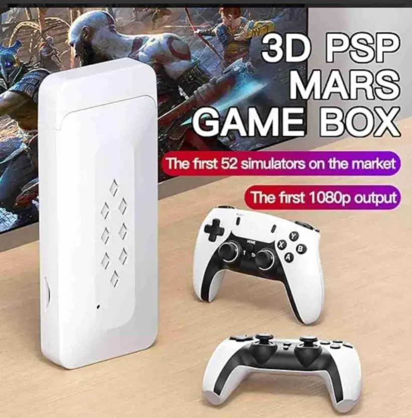 M22 Game Stick Retro Video Game Console With 2 Wireless Controller 64 Gb With Yes (White,Black) 1