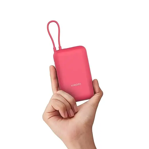Xiaomi Pocket Power Bank 10000Mah 22.5W With Built-In Cable  Super Fast Charging Pd |Smart 12 Layer Protection Triple Output Ports Supports Android,Apple, Tablets, Earbuds,Watch Mi Powerbank 1