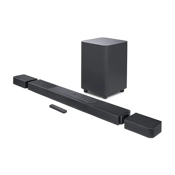 Jbl Bar 1300, 11.1.4 Channel Truly Wireless Soundbar With True Dolby Atmos®, Dts:X, And Multibeam™ Surround Sound, 10" Down-Firing Wireless Subwoofer, Hdmi Earc, Bt, Wi-Fi, Alexa, One App (1170W) 1