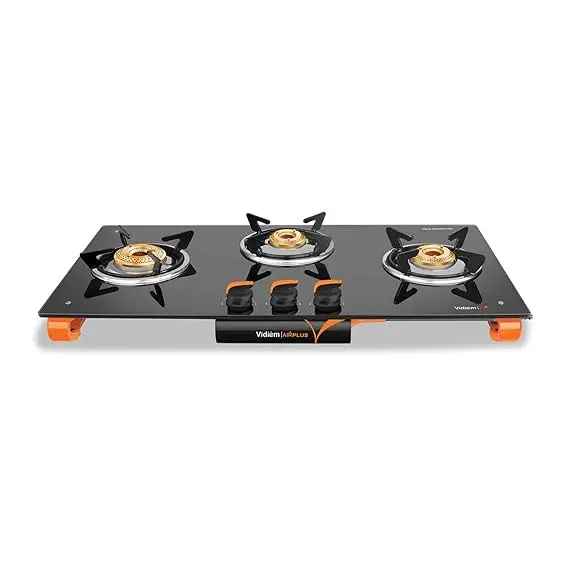 Vidiem Air Plus 3 Burner Glasstop Gas Stove - Black 1