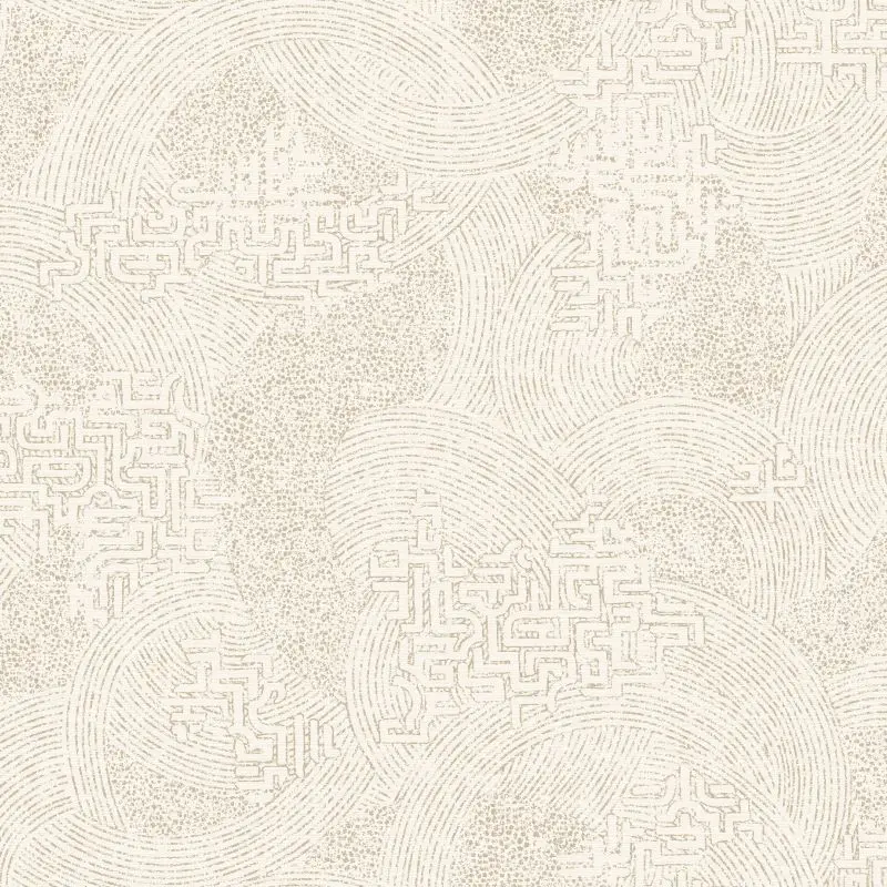 Richat Geometric Wallpaper Ivory Sample 1