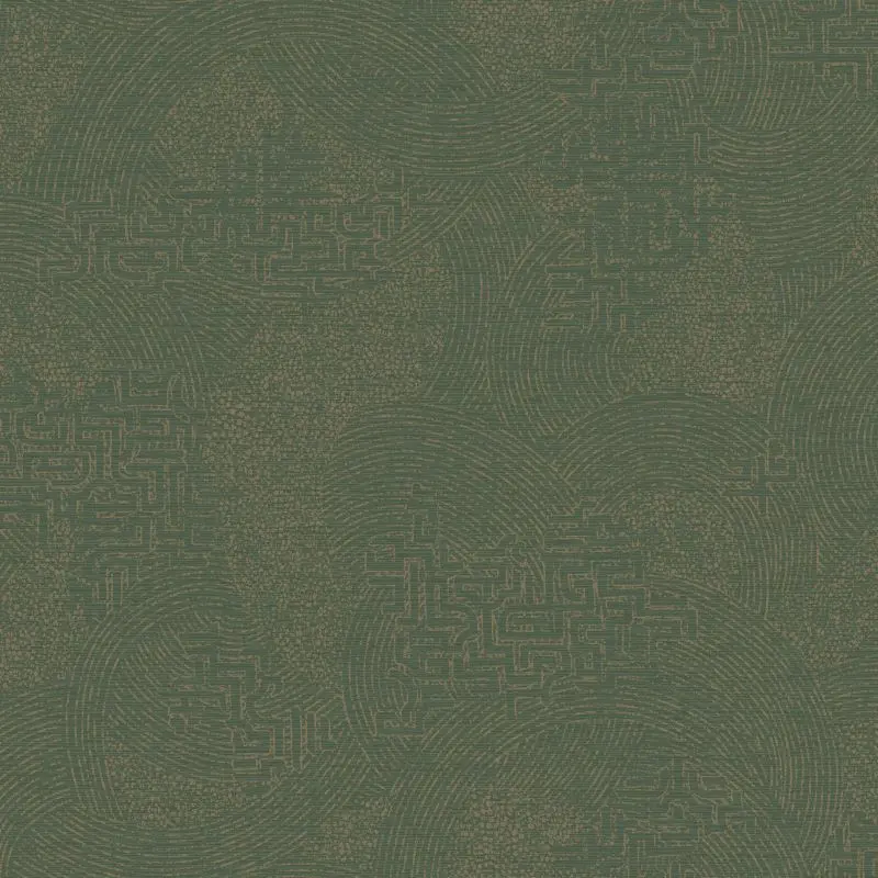 Richat Geometric Wallpaper Emerald Green Sample 1