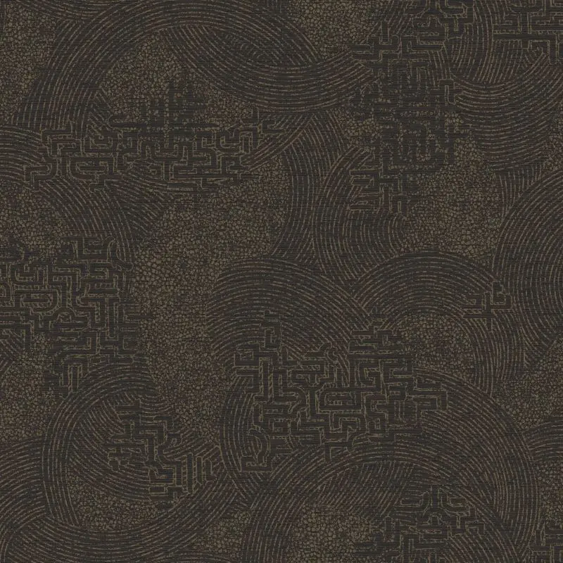 Richat Geometric Wallpaper Noir Sample 1