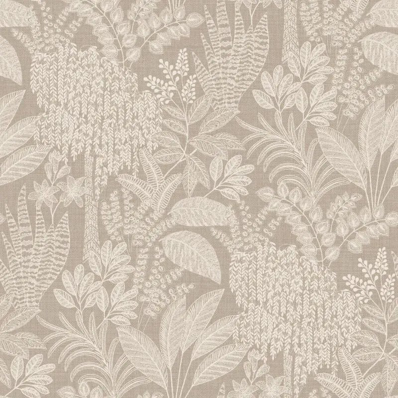 Oasis Wallpaper Taupe Sample 1