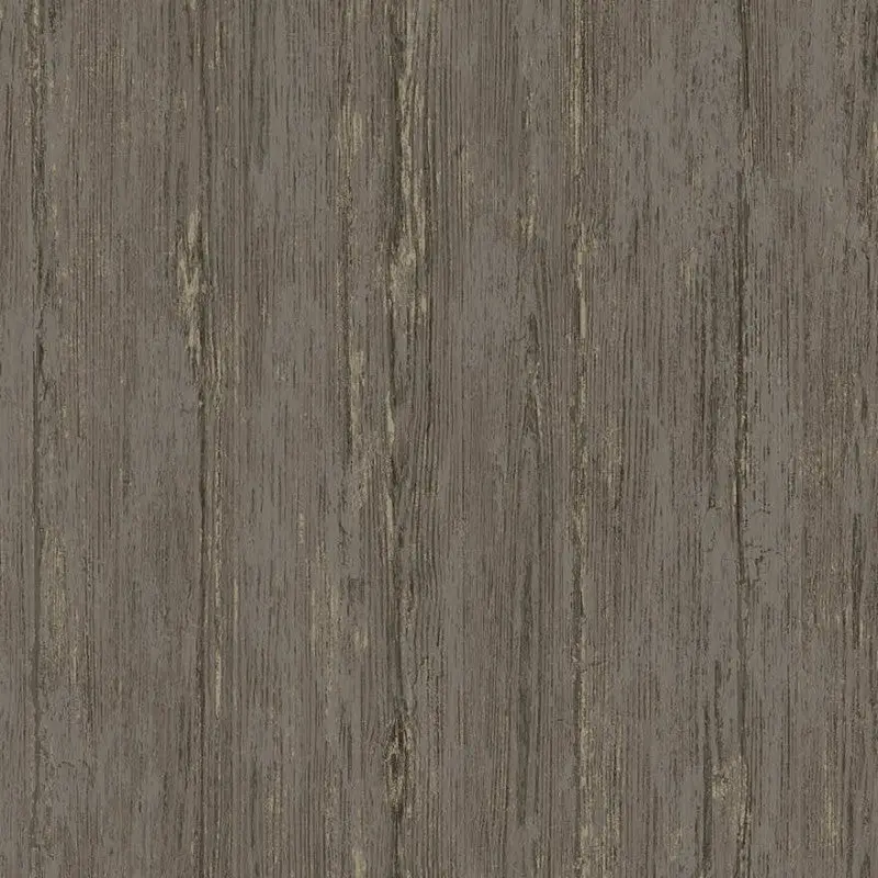 Sapele Distressed Wood Panel Wallpaper Sample - Charcoal 1
