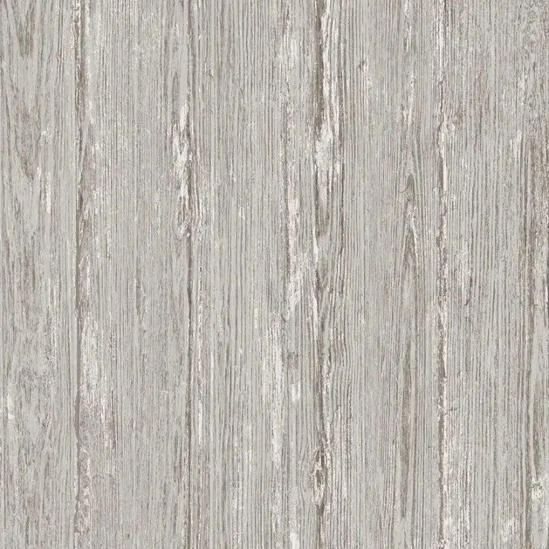 Sapele Distressed Wood Panel Wallpaper Sample - Grey 1