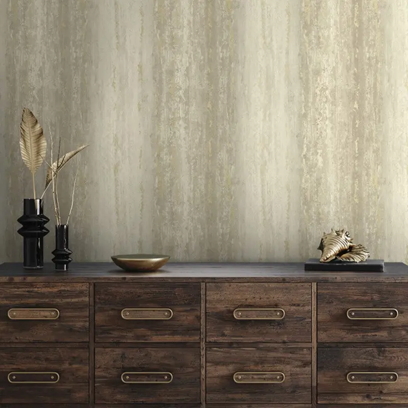 Distressed Stripe Metallic Wallpaper 1