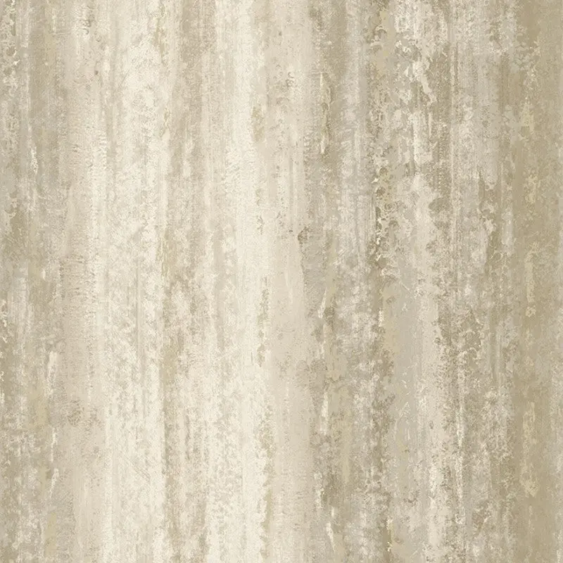 Distressed Stripe Metallic Wallpaper Beige Sample 1