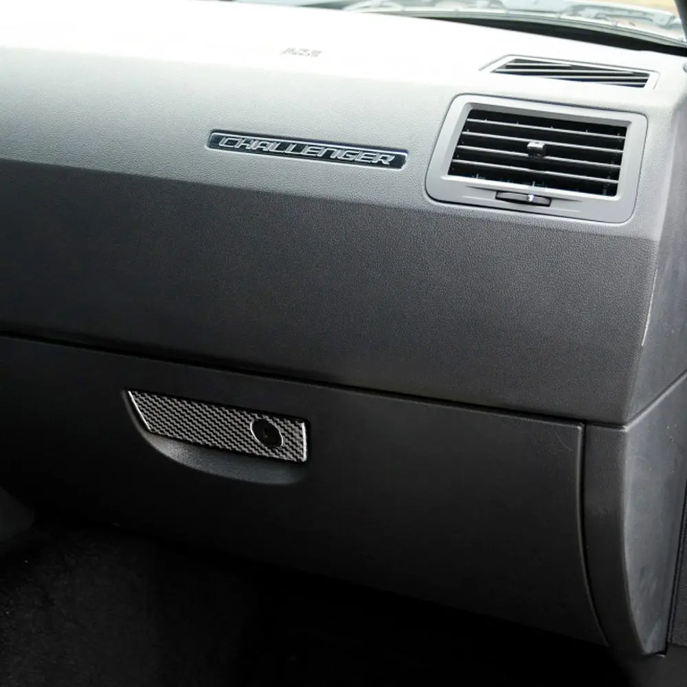 Dynacarbon™️ Carbon Fiber Glove Box Handle Overlay For Dodge Challenger 2008-2014 1