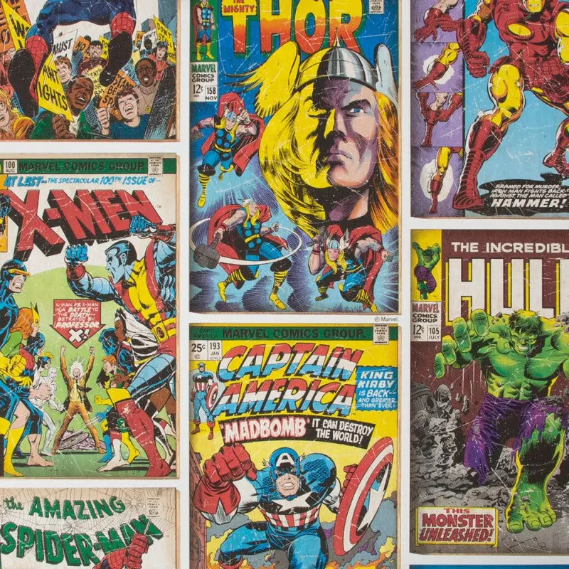 Marvel Action Hero's Multi Coloured Wallpaper 1