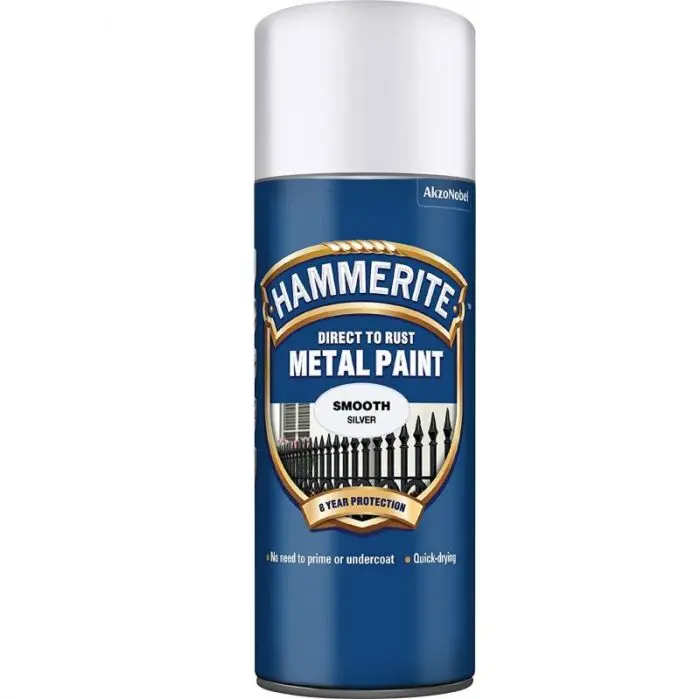 Hammerite Metal Paint Smooth Aerosol - Silver 400Ml 1