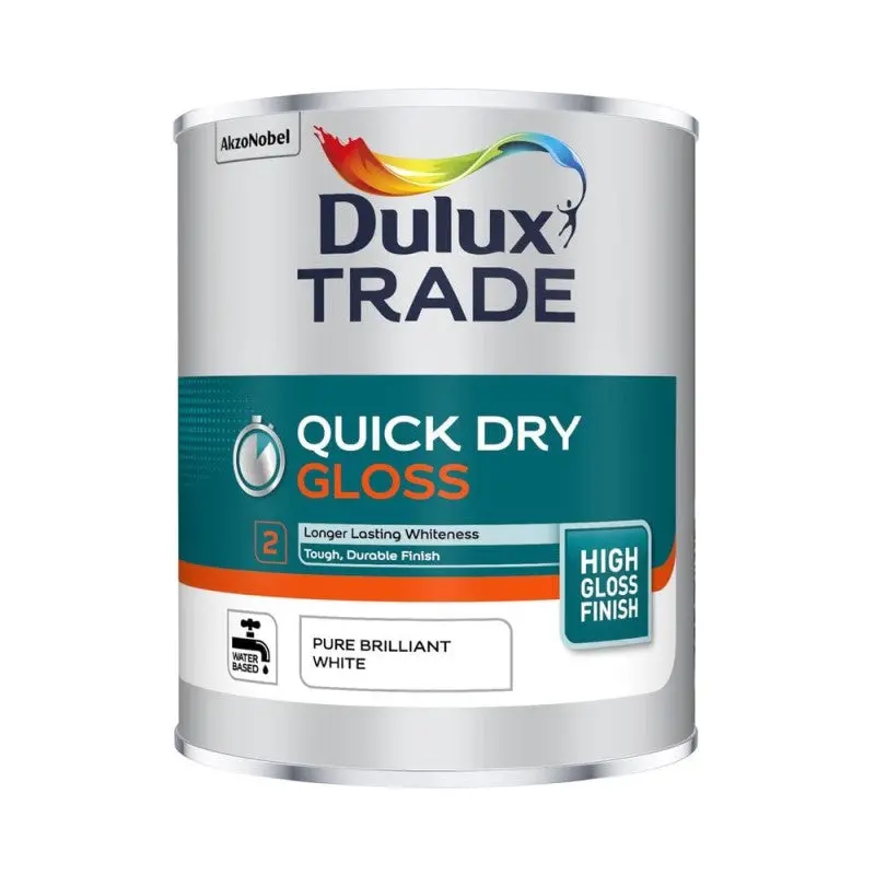 Dulux Trade Quick Dry Gloss Paint - Pure Brilliant White 1