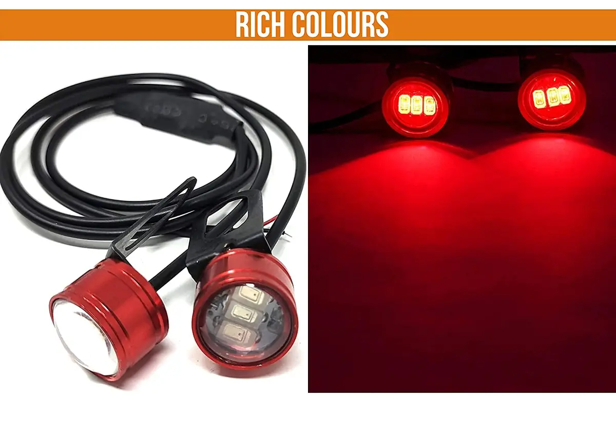 Theautokart 3 Led Flash Strobe Light Led Strobe Flash Warning Brake Light Lamp Compatible For All Motorcycle Light For Bike , Car And Suv Super Bright Spot Beam Red Pack Of 2 6Watt Each. (Blue) 3