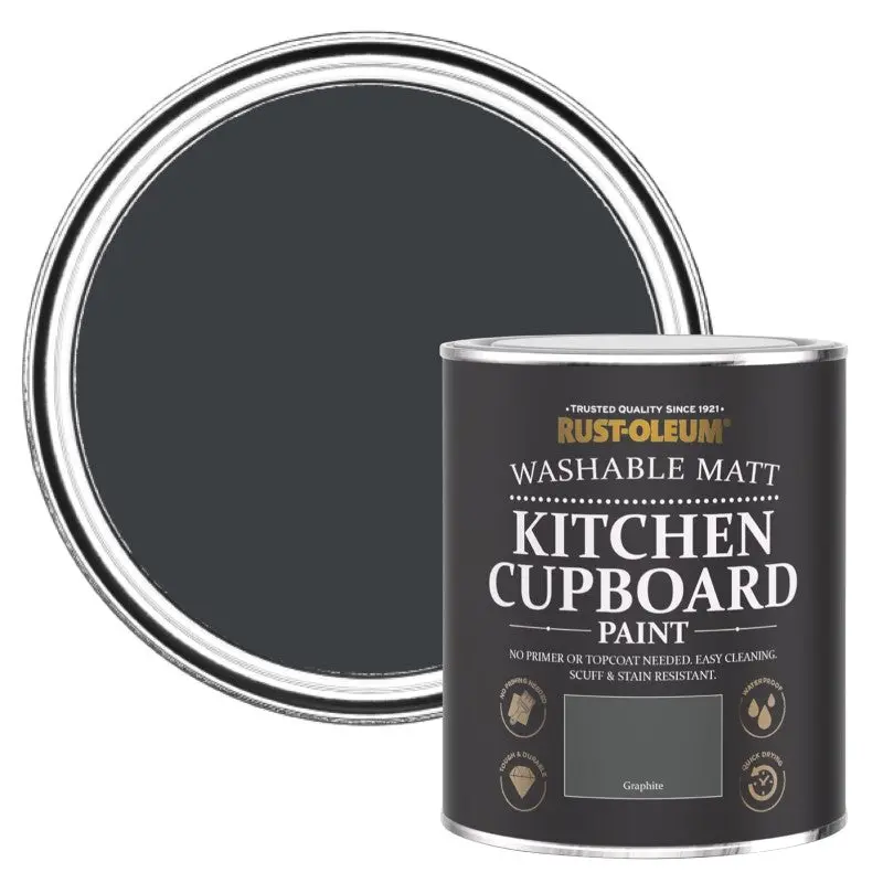 Rust Oleum Kitchen Cupboard Paint - Graphite 750Ml 1