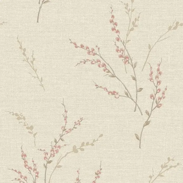 Carmella Tree Wallpaper - Pink Sample 1