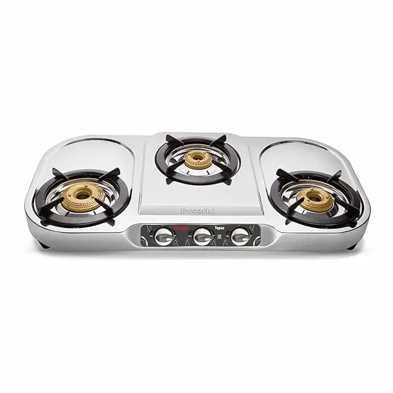 Preethi Ssgs005 Topaz 3 Burner Stainless Steel Gas Stove 1