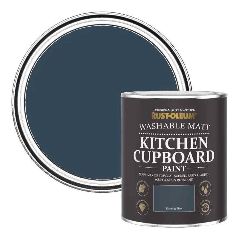 Rust Oleum Kitchen Cupboard Paint - Evening Blue 750Ml 1