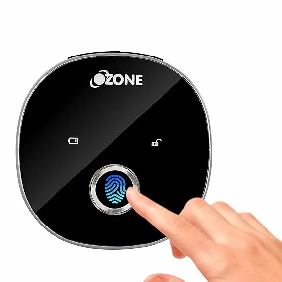Ozone Fingerprint Lock Compact Round And Handy, Access, Rfid Locking System Smart Furniture Lock (Black) (Fingerprint) 1