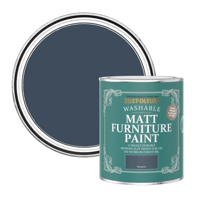 Rust Oleum Matt Furniture Paint - Blueprint 750Ml 1