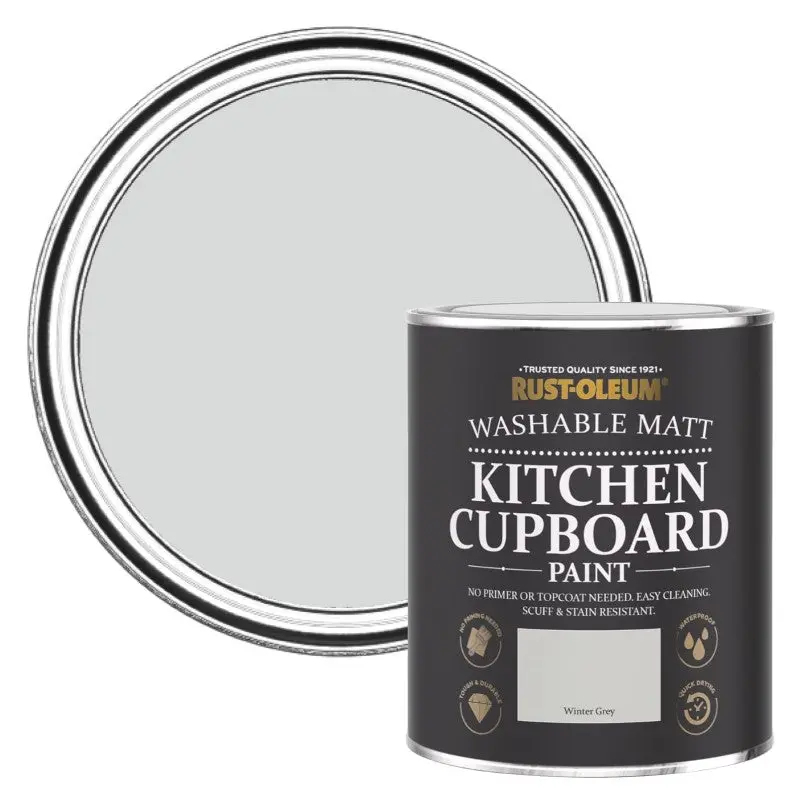 Rust Oleum Kitchen Cupboard Paint - Winter Grey 750Ml 1