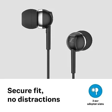 Sennheiser Cx 80S In-Ear Wired Headphones With In-Line One-Button Smart Remote With Microphone Black 1