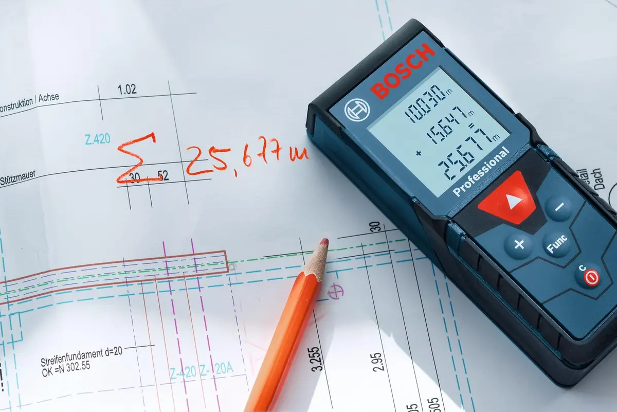 Bosch Glm 40-12 Laser Measure | Precise Length, Area & Volume | Easy-To-Read Display | Ip54 Durable | Memory Function For Fast Measurements | Compact & Pro-Grade Tool | 1 Yr Warranty 1