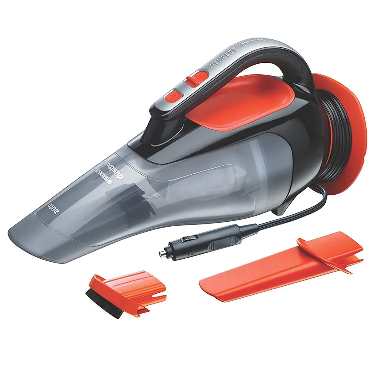 Black + Decker Adv1210 12V Powerful Dustbuster Automatic Car Vacuum Cleaner With 4 Accessories (Black And Orange) 1