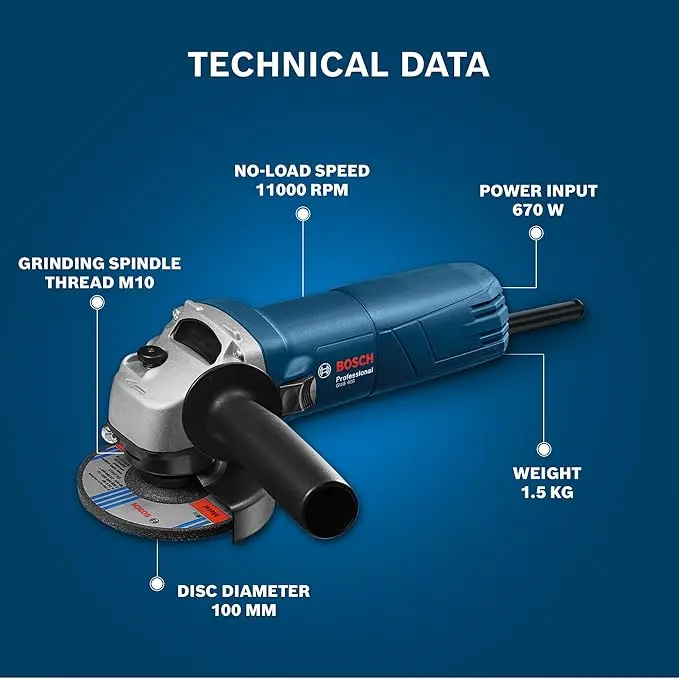 Bosch Gws 600 670 W 4 Inch Angle Grinder 1