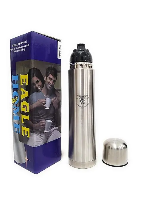Eagle Home Stainless Steel Eco Flip Lid Vacuum Flask, 1000 Ml, Silver 1