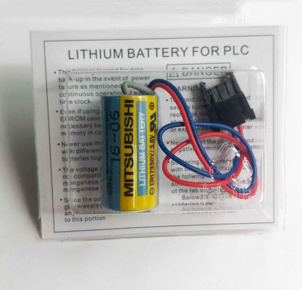 Mitsubishi A6bat Er17330v Plc Battery Size 2/3A 3.6V Li-Ion Battery With Plug (Pack Of 1) 1