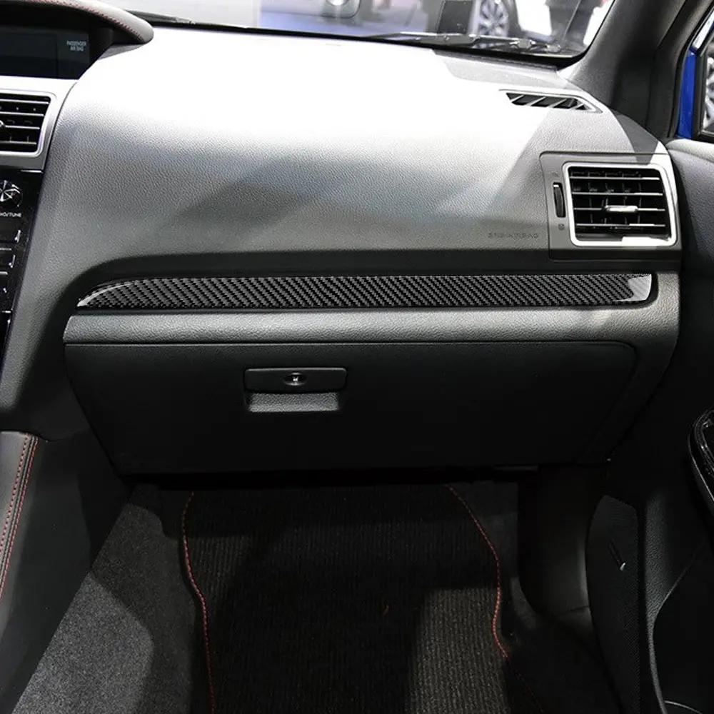Dynacarbon™ 2Pcs Carbon Fiber Glove Box Full Strip For Subaru Wrx 2015-2021 1
