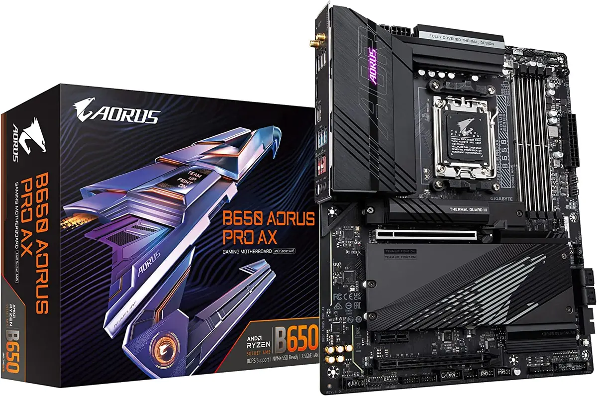 Gigabyte B650 Aorus Pro Ax (Wi-Fi) Motherboard Amd Am5 Socket: Supports Amd Ryzen 7000 Series Processors 1