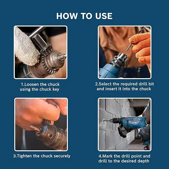 Bosch Gsb 600 Corded Electric Impact Drill With Wrap Set Kit 1