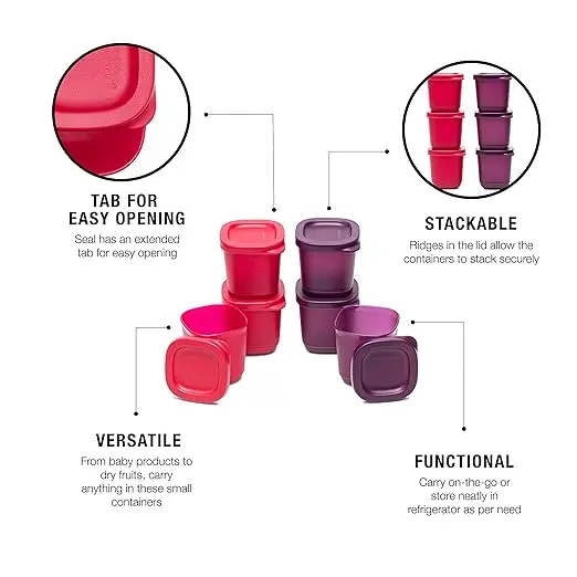 Tupperware Cubix Mini Square 110 Ml (4 Pcs Set) 1