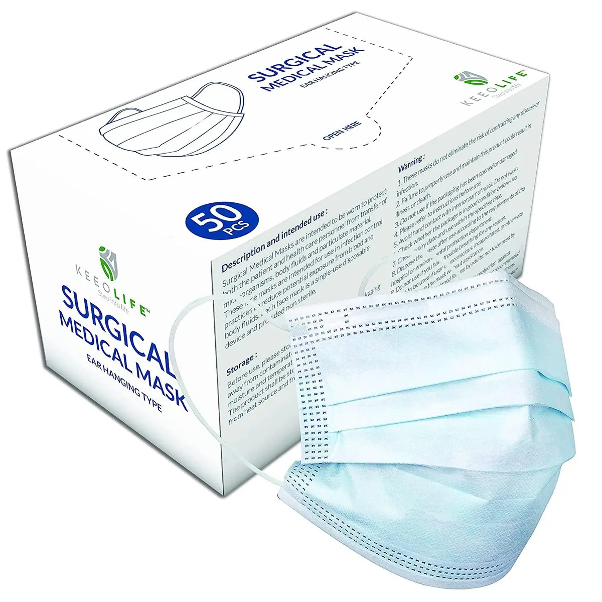 Keeolife 3 Ply Surgical Mask For Kids (Pack Of 50) 1