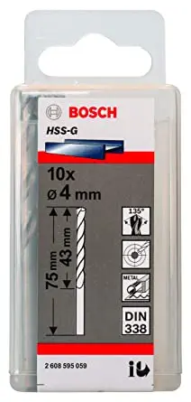 Bosch 2608595059 6.0Mm Hss-G Twist Drill Bit Pack Of 10 1
