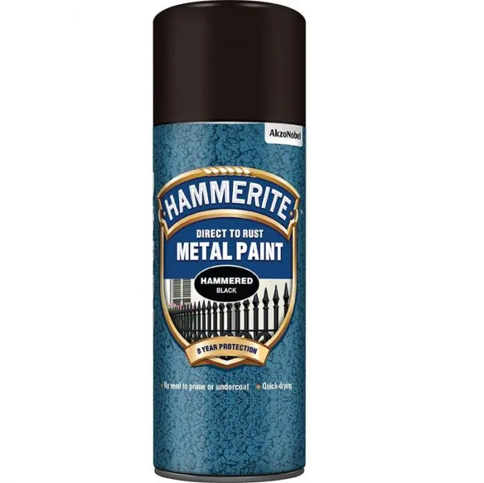Hammerite Metal Paint - Hammered Black Aerosol 400Ml 1