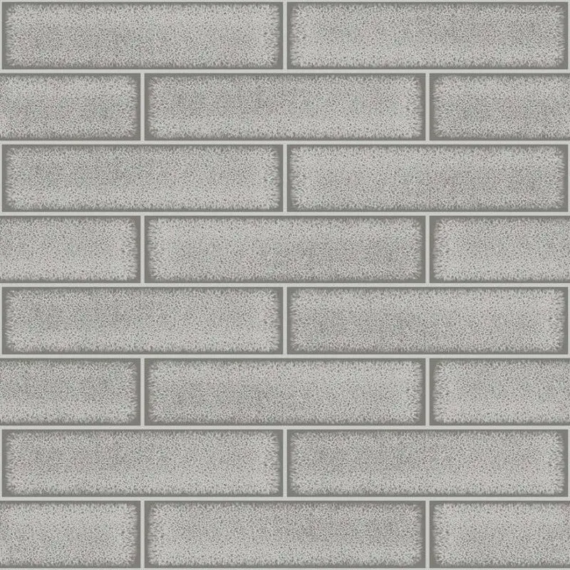 Caledon Gloss Tile Wallpaper - Grey Sample 1