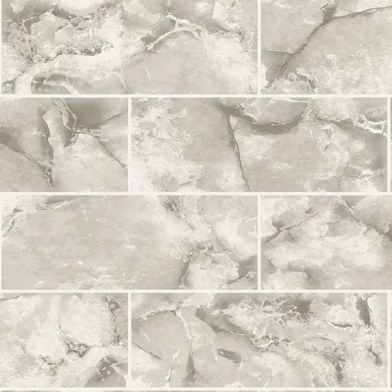 Odeon Marble Tile Wallpaper - Neutral Sample 1