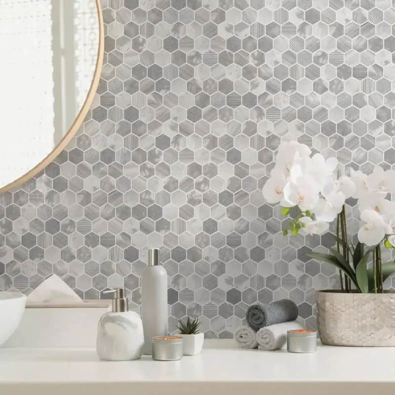 Hexara Tile Mosaic Wallpaper 1