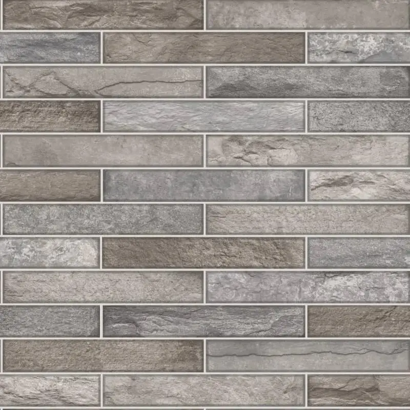 Talara Stone Tile Wallpaper - Blue Mocha Sample 1