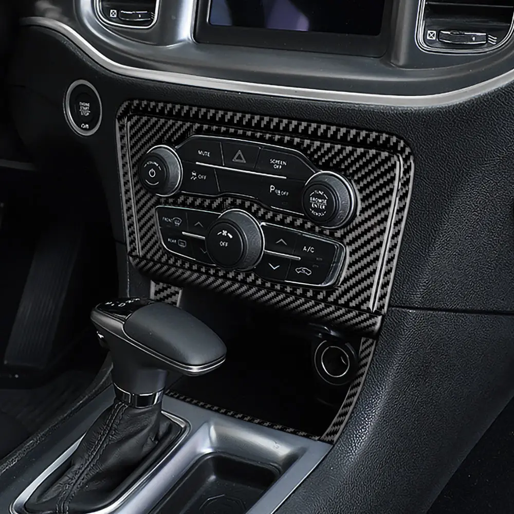 Dynacarbon™️ Carbon Fiber Multimedia Frame Trim Kit For Dodge Charger 2015-2023 1