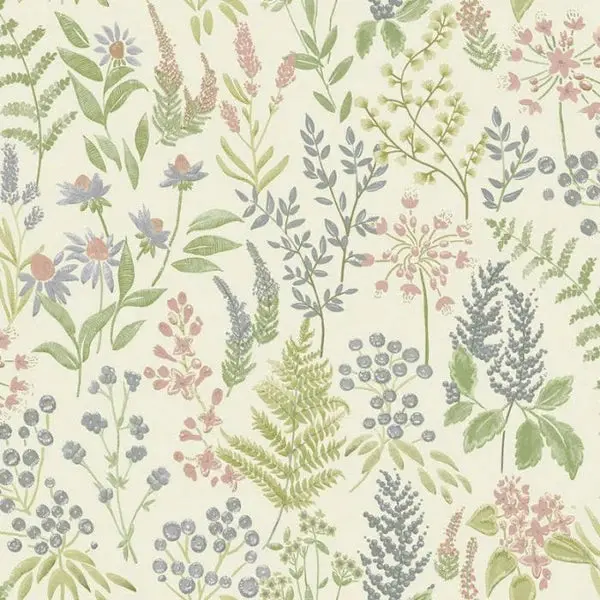 Calvert Meadows Wallpaper - Pink & Cream Sample 1