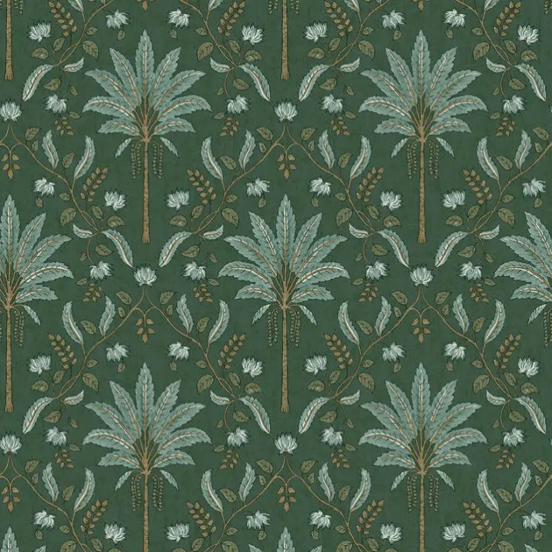 Ariara Tropical Palm Tree Wallpaper Sample - Green 1