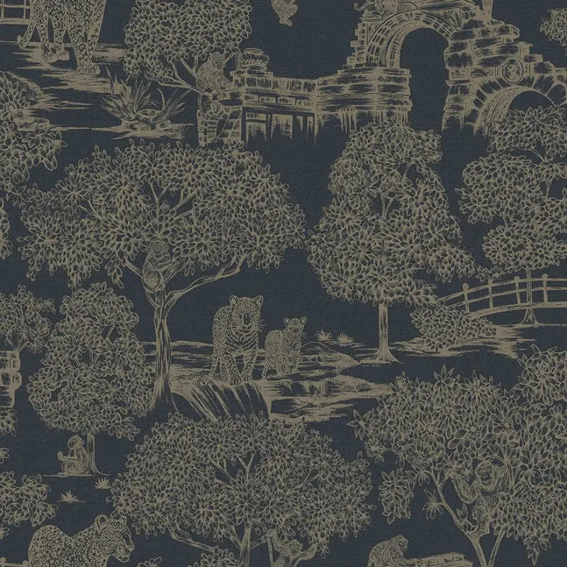 Samar Wildlife Wallpaper Sample - Navy 1
