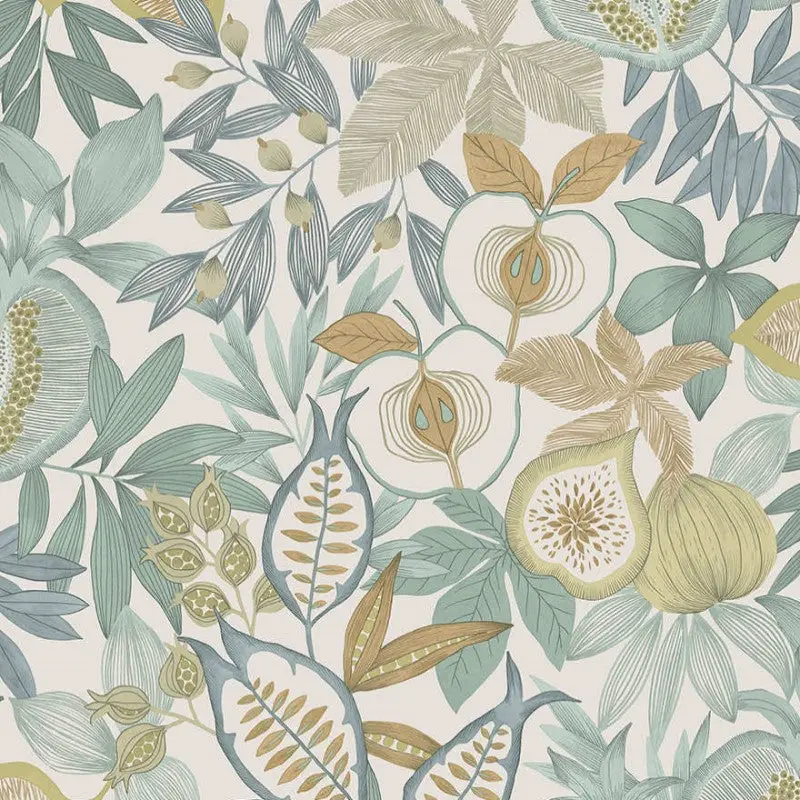 Nagano Fruits & Foliage Wallpaper Sample - Blue 1