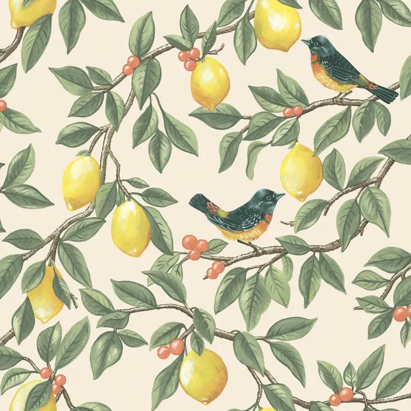 Ponderosa Lemon Trail Wallpaper Sample - Cream/Orange 1