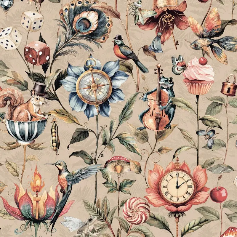 Elysium Curious Creatures Wallpaper Sample - Plaster 1