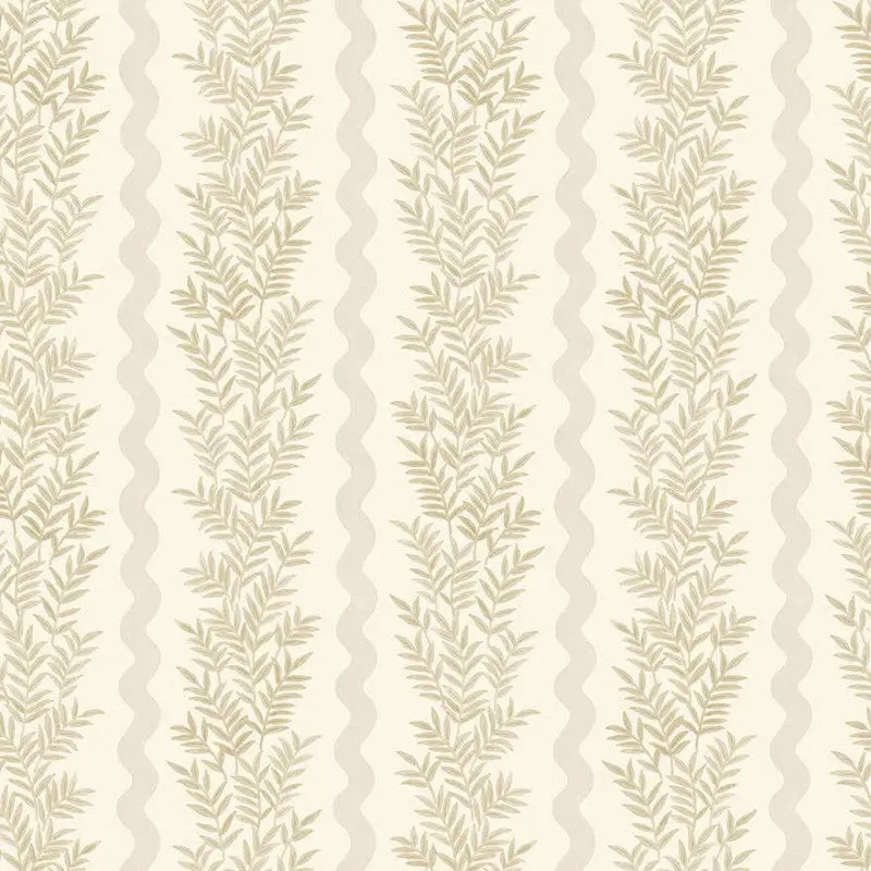 Pipkin Stripe Leaf Wallpaper Sample - Natural 1